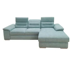 Bissolo Casa Divani Angolari<SALOTTO PHIL CON 2 POUFF E PENISOLA CONTENITORE DX IN TESSUTO ACQUA: vendita online SALOTTO PHIL CON 2 POUFF E PENISOLA CONTENITORE DX IN TESSUTO ACQUA in offerta