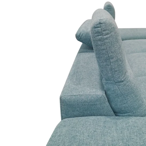 Bissolo Casa Divani Angolari<SALOTTO PHIL CON 2 POUFF E PENISOLA CONTENITORE DX IN TESSUTO ACQUA: vendita online SALOTTO PHIL CON 2 POUFF E PENISOLA CONTENITORE DX IN TESSUTO ACQUA in offerta