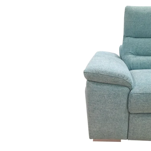 Bissolo Casa Divani Angolari<SALOTTO PHIL CON 2 POUFF E PENISOLA CONTENITORE DX IN TESSUTO ACQUA: vendita online SALOTTO PHIL CON 2 POUFF E PENISOLA CONTENITORE DX IN TESSUTO ACQUA in offerta