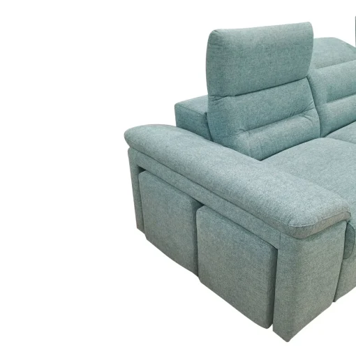 Bissolo Casa Divani Angolari<SALOTTO PHIL CON 2 POUFF E PENISOLA CONTENITORE DX IN TESSUTO ACQUA: vendita online SALOTTO PHIL CON 2 POUFF E PENISOLA CONTENITORE DX IN TESSUTO ACQUA in offerta