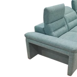 Bissolo Casa Divani Angolari<SALOTTO PHIL CON 2 POUFF E PENISOLA CONTENITORE DX IN TESSUTO ACQUA: vendita online SALOTTO PHIL CON 2 POUFF E PENISOLA CONTENITORE DX IN TESSUTO ACQUA in offerta