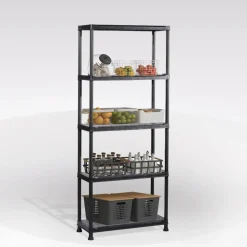 Bissolo Casa Mobili In Resina E Ferro|Mobili In Resina E Ferro<SCAFFALE MOD. PLUS SHELF IN RESINA CM 90X40 H. 182 NERO: vendita online SCAFFALE MOD. PLUS SHELF IN RESINA CM 90X40 H. 182 NERO in offerta