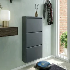 Bissolo Casa Scarpiere<SCARPIERA 3 RIBALTE MOD. CABINET CM 50X15 H. 104 METALLO NERO: vendita online SCARPIERA 3 RIBALTE MOD. CABINET CM 50X15 H. 104 METALLO NERO in offerta