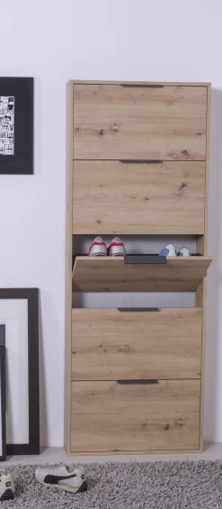 Bissolo Casa Scarpiere<SCARPIERA 5 RIBALTE MOD. ESPRESSO CM 65X15 H.173.5 ROVERE ARTISAN : vendita online SCARPIERA 5 RIBALTE MOD. ESPRESSO CM 65X15 H.173.5 ROVERE ARTISAN in offerta