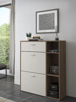 Bissolo Casa Scarpiere<SCARPIERA 2 RIBALTE MOD. MIKITA CM 90X26 H.101.5 COLUMELLA E CASHMERE: vendita online SCARPIERA 2 RIBALTE MOD. MIKITA CM 90X26 H.101.5 COLUMELLA E CASHMERE in offerta