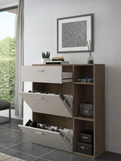 Bissolo Casa Scarpiere<SCARPIERA 2 RIBALTE MOD. MIKITA CM 90X26 H.101.5 COLUMELLA E CASHMERE: vendita online SCARPIERA 2 RIBALTE MOD. MIKITA CM 90X26 H.101.5 COLUMELLA E CASHMERE in offerta