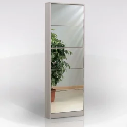 Bissolo Casa Scarpiere<SCARPIERA 5 RIBALTE MOD. MULTIUSO CM 62X18 H. 182 OLMO E SPECCHIO: vendita online SCARPIERA 5 RIBALTE MOD. MULTIUSO CM 62X18 H. 182 OLMO E SPECCHIO in offerta