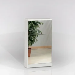 Bissolo Casa Scarpiere<SCARPIERA 3 RIBALTE MOD. MULTIUSO CM 62X18 H. 116 BIANCO E SPECCHIO: vendita online SCARPIERA 3 RIBALTE MOD. MULTIUSO CM 62X18 H. 116 BIANCO E SPECCHIO in offerta