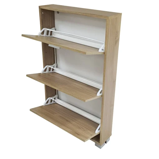 Bissolo Casa Scarpiere<SCARPIERA 3 RIBALTE MOD. QUADRANTE 70X18 H. 118 NOCE STELVIO: vendita online SCARPIERA 3 RIBALTE MOD. QUADRANTE 70X18 H. 118 NOCE STELVIO in offerta