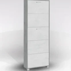 Bissolo Casa Scarpiere<SCARPIERA 5 RIBALTE MOD. QUADRANTE CM 70X18 H.190 CEMENTO E OSSIDO BIANCO : vendita online SCARPIERA 5 RIBALTE MOD. QUADRANTE CM 70X18 H.190 CEMENTO E OSSIDO BIANCO in offerta