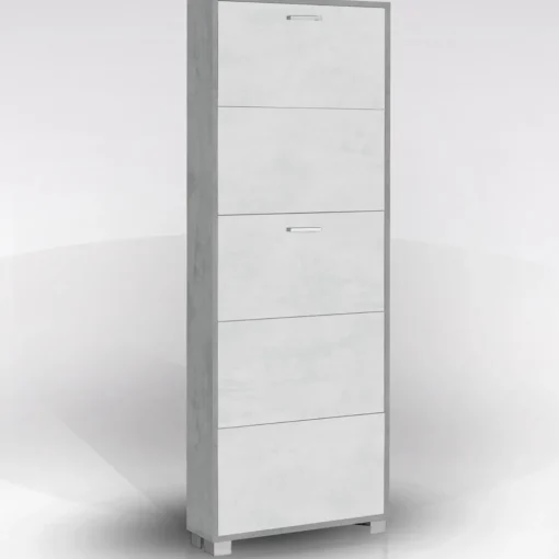 Bissolo Casa Scarpiere<SCARPIERA 5 RIBALTE MOD. QUADRANTE CM 70X18 H.190 CEMENTO E OSSIDO BIANCO : vendita online SCARPIERA 5 RIBALTE MOD. QUADRANTE CM 70X18 H.190 CEMENTO E OSSIDO BIANCO in offerta