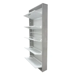 Bissolo Casa Scarpiere<SCARPIERA 5 RIBALTE MOD. QUADRANTE CM 70X18 H.190 CEMENTO E OSSIDO BIANCO : vendita online SCARPIERA 5 RIBALTE MOD. QUADRANTE CM 70X18 H.190 CEMENTO E OSSIDO BIANCO in offerta