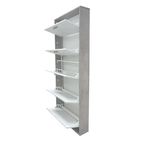 Bissolo Casa Scarpiere<SCARPIERA 5 RIBALTE MOD. QUADRANTE CM 70X18 H.190 CEMENTO E OSSIDO BIANCO : vendita online SCARPIERA 5 RIBALTE MOD. QUADRANTE CM 70X18 H.190 CEMENTO E OSSIDO BIANCO in offerta