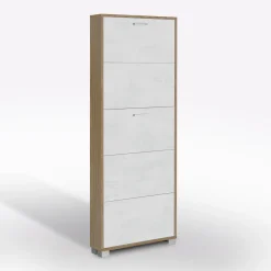 Bissolo Casa Scarpiere<SCARPIERA 5 RIBALTE MOD. QUADRANTE 70X18 H. 190 NOCE STELVIO E OSSIDO BIANCO: vendita online SCARPIERA 5 RIBALTE MOD. QUADRANTE 70X18 H. 190 NOCE STELVIO E OSSIDO BIANCO in offerta