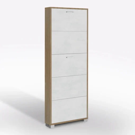 Bissolo Casa Scarpiere<SCARPIERA 5 RIBALTE MOD. QUADRANTE 70X18 H. 190 NOCE STELVIO E OSSIDO BIANCO: vendita online SCARPIERA 5 RIBALTE MOD. QUADRANTE 70X18 H. 190 NOCE STELVIO E OSSIDO BIANCO in offerta
