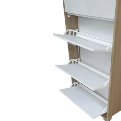 Bissolo Casa Scarpiere<SCARPIERA 5 RIBALTE MOD. QUADRANTE 70X18 H. 190 NOCE STELVIO E OSSIDO BIANCO: vendita online SCARPIERA 5 RIBALTE MOD. QUADRANTE 70X18 H. 190 NOCE STELVIO E OSSIDO BIANCO in offerta