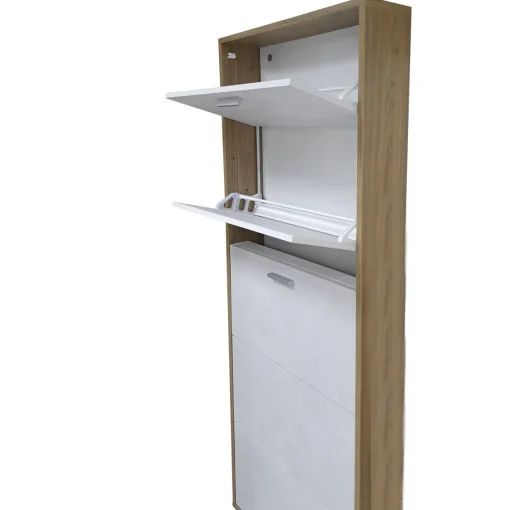 Bissolo Casa Scarpiere<SCARPIERA 5 RIBALTE MOD. QUADRANTE 70X18 H. 190 NOCE STELVIO E OSSIDO BIANCO: vendita online SCARPIERA 5 RIBALTE MOD. QUADRANTE 70X18 H. 190 NOCE STELVIO E OSSIDO BIANCO in offerta