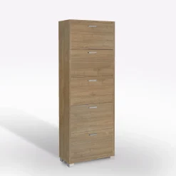 Bissolo Casa Scarpiere<SCARPIERA 5 RIBALTE MOD. QUADRANTE 70X29 H. 190 NOCE STELVIO: vendita online SCARPIERA 5 RIBALTE MOD. QUADRANTE 70X29 H. 190 NOCE STELVIO in offerta
