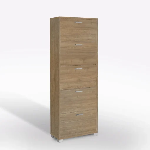 Bissolo Casa Scarpiere<SCARPIERA 5 RIBALTE MOD. QUADRANTE 70X29 H. 190 NOCE STELVIO: vendita online SCARPIERA 5 RIBALTE MOD. QUADRANTE 70X29 H. 190 NOCE STELVIO in offerta
