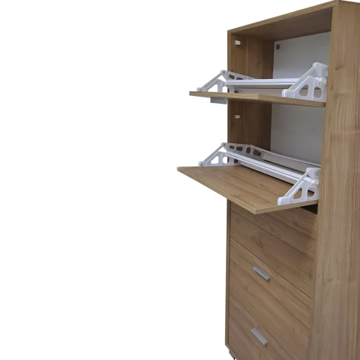 Bissolo Casa Scarpiere<SCARPIERA 5 RIBALTE MOD. QUADRANTE 70X29 H. 190 NOCE STELVIO: vendita online SCARPIERA 5 RIBALTE MOD. QUADRANTE 70X29 H. 190 NOCE STELVIO in offerta