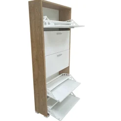 Bissolo Casa Scarpiere<SCARPIERA 5 RIBALTE MOD. QUADRANTE CM 70X29 H.190 NOCE STELVIO E OSSIDO BIANCO: vendita online SCARPIERA 5 RIBALTE MOD. QUADRANTE CM 70X29 H.190 NOCE STELVIO E OSSIDO BIANCO in offerta