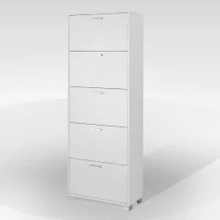 Bissolo Casa Scarpiere<SCARPIERA 5 RIBALTE MOD. QUADRANTE CM 70X29 H.190 BIANCO FIAMMATO: vendita online SCARPIERA 5 RIBALTE MOD. QUADRANTE CM 70X29 H.190 BIANCO FIAMMATO in offerta
