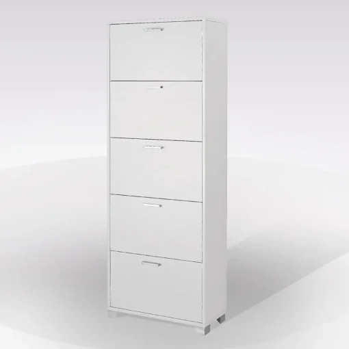 Bissolo Casa Scarpiere<SCARPIERA 5 RIBALTE MOD. QUADRANTE CM 70X29 H.190 BIANCO FIAMMATO: vendita online SCARPIERA 5 RIBALTE MOD. QUADRANTE CM 70X29 H.190 BIANCO FIAMMATO in offerta