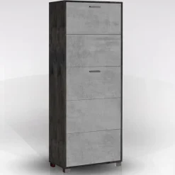 Bissolo Casa Scarpiere<SCARPIERA 5 RIBALTE MOD. QUADRANTE CM 70X29 H.190 OSSIDO NERO E CEMENTO : vendita online SCARPIERA 5 RIBALTE MOD. QUADRANTE CM 70X29 H.190 OSSIDO NERO E CEMENTO in offerta