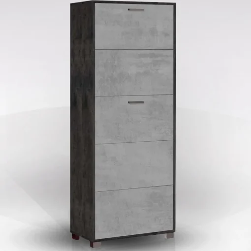 Bissolo Casa Scarpiere<SCARPIERA 5 RIBALTE MOD. QUADRANTE CM 70X29 H.190 OSSIDO NERO E CEMENTO : vendita online SCARPIERA 5 RIBALTE MOD. QUADRANTE CM 70X29 H.190 OSSIDO NERO E CEMENTO in offerta