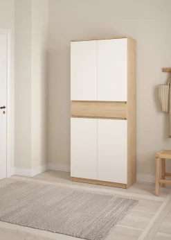 Bissolo Casa Scarpiere<SCARPIERA MOD. NAIA CM 80,4X40 H. 191,7 HICKORY JACKSON E BIANCO OPACO: vendita online SCARPIERA MOD. NAIA CM 80,4X40 H. 191,7 HICKORY JACKSON E BIANCO OPACO in offerta
