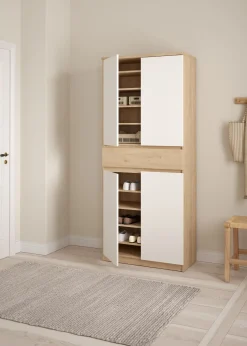 Bissolo Casa Scarpiere<SCARPIERA MOD. NAIA CM 80,4X40 H. 191,7 HICKORY JACKSON E BIANCO OPACO: vendita online SCARPIERA MOD. NAIA CM 80,4X40 H. 191,7 HICKORY JACKSON E BIANCO OPACO in offerta