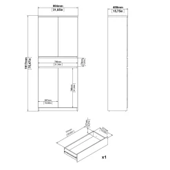 Bissolo Casa Scarpiere<SCARPIERA MOD. NAIA CM 80,4X40 H. 191,7 HICKORY JACKSON E BIANCO OPACO: vendita online SCARPIERA MOD. NAIA CM 80,4X40 H. 191,7 HICKORY JACKSON E BIANCO OPACO in offerta