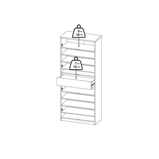 Bissolo Casa Scarpiere<SCARPIERA MOD. NAIA CM 80,4X40 H. 191,7 HICKORY JACKSON E BIANCO OPACO: vendita online SCARPIERA MOD. NAIA CM 80,4X40 H. 191,7 HICKORY JACKSON E BIANCO OPACO in offerta