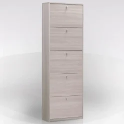 Bissolo Casa Scarpiere<Scarpiera slim in laminato olmo: scarpiera slim con 5 ribalte