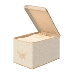 Bissolo Casa Cambio Stagione Custodie<SCATOLA PORTA BIANCHERIA CON COPERCHIO 31.5X48X30CM: vendita online SCATOLA PORTA BIANCHERIA CON COPERCHIO 31.5X48X30CM in offerta