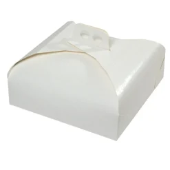 Bissolo Casa Pasticceria Porta Torte E Alzate<SCATOLA PORTATORTE LINEA EASY BAKE IN CARTA DAMASCATA BIANCA 29X29CM