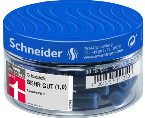 Bissolo Casa Penne Penne A Sfera<SCHNEIDER - SET 30 CARTUCCE BLU: vendita online SCHNEIDER - SET 30 CARTUCCE BLU in offerta