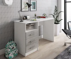 Bissolo Casa Scrivanie E Porta Pc|Scrivanie E Porta Pc<Scrivania per cameretta: scrivania per cameretta DINK bianco e cemento