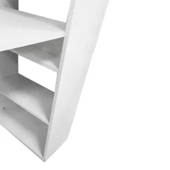 Bissolo Casa Scrivanie E Porta Pc|Scrivanie E Porta Pc<Scrivania reversibile con libreria a cinque ripiani in laminato bianco