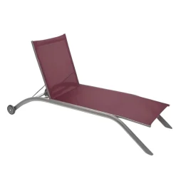 Bissolo Casa Lettini E Sdraio<Sdraio in alluminio con tela grigio e bordeaux: modello Milenio