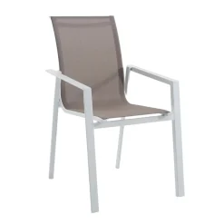 Bissolo Casa Sedie In Ferro E Metallo<sedia con braccioli da esterno beige e bianca: modello pavane