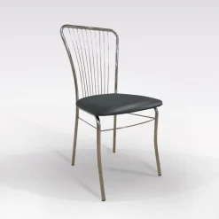 Bissolo Casa Sedie Moderne<sedia in fusto cromato con sedile grigio