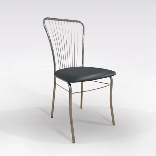Bissolo Casa Sedie Moderne<sedia in fusto cromato con sedile grigio