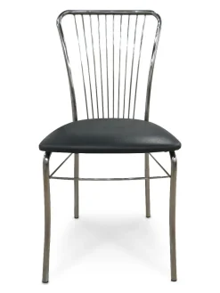 Bissolo Casa Sedie Moderne<sedia in fusto cromato con sedile grigio
