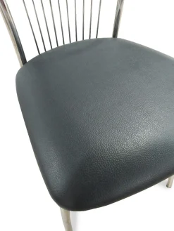 Bissolo Casa Sedie Moderne<sedia in fusto cromato con sedile grigio