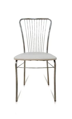 Bissolo Casa Sedie Moderne<sedia in fusto cromato con sedile skai bianco