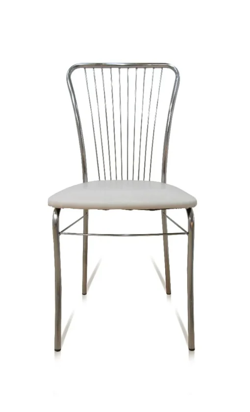 Bissolo Casa Sedie Moderne<sedia in fusto cromato con sedile skai bianco