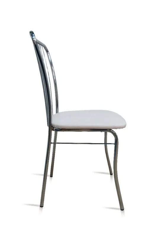Bissolo Casa Sedie Moderne<sedia in fusto cromato con sedile skai bianco