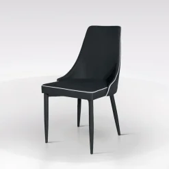 Bissolo Casa Sedie Moderne<SEDIA IN TESSUTO NERO CON BORDO BIANCO: vendita online SEDIA IN TESSUTO NERO CON BORDO BIANCO in offerta