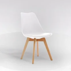 Bissolo Casa Sedie Moderne<SEDIA MOD. FLORA GAMBE LEGNO E BIANCO POLIPROPILENE E PU: vendita online SEDIA MOD. FLORA GAMBE LEGNO E BIANCO POLIPROPILENE E PU in offerta